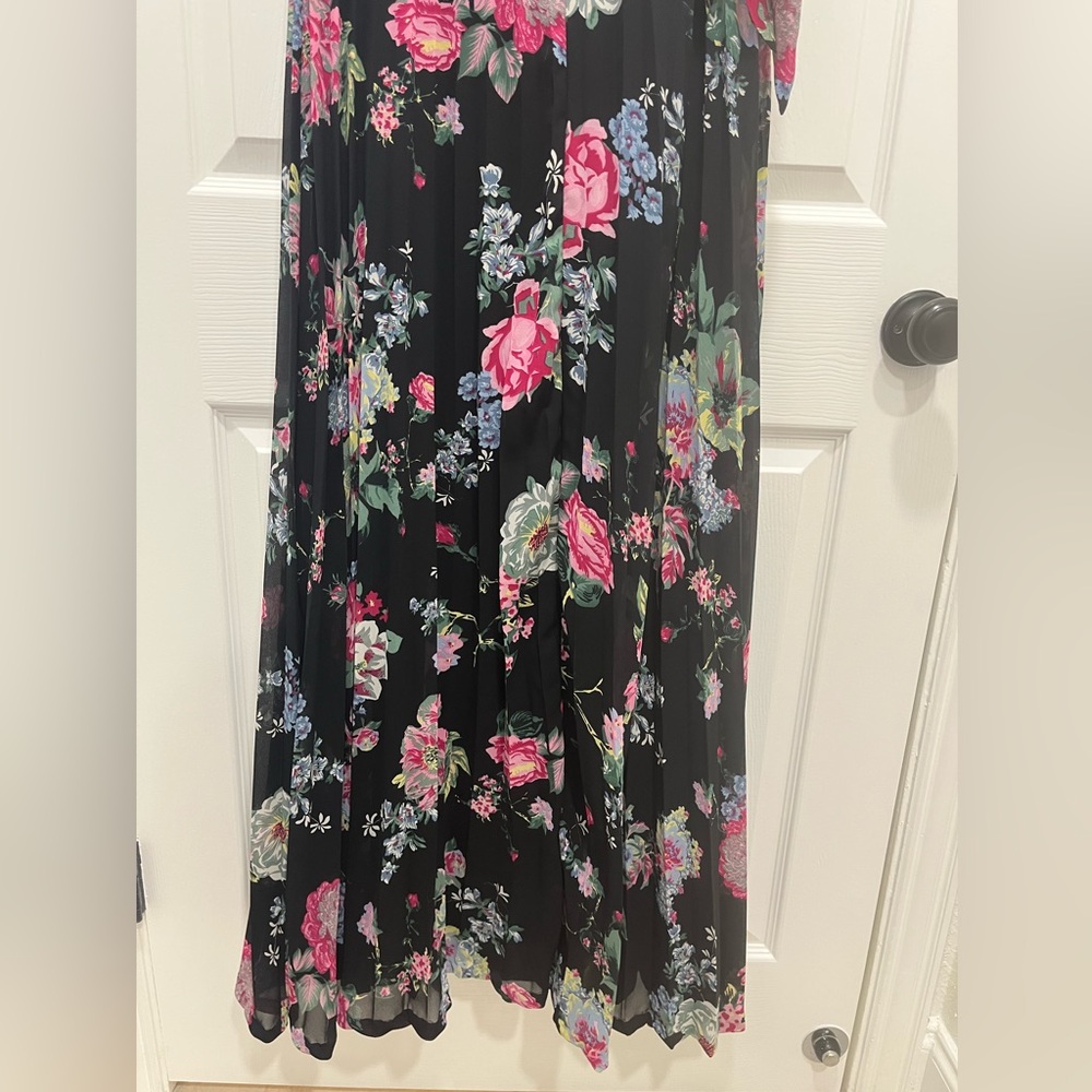 ASOS Black Floral Maxi Dress with Pink and Green Accents - Picture 7 of 9
